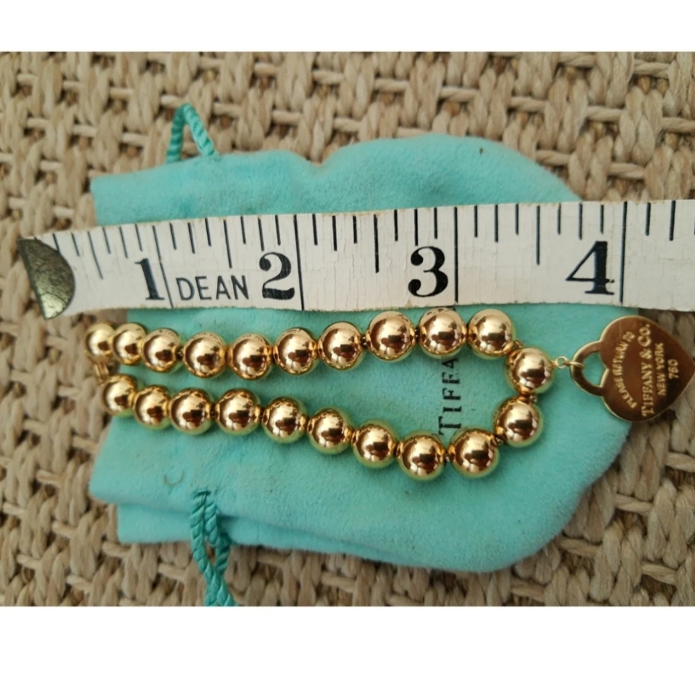 Return to Tiffany  18k gold beaded bracelet, large size - Picture 3 of 6